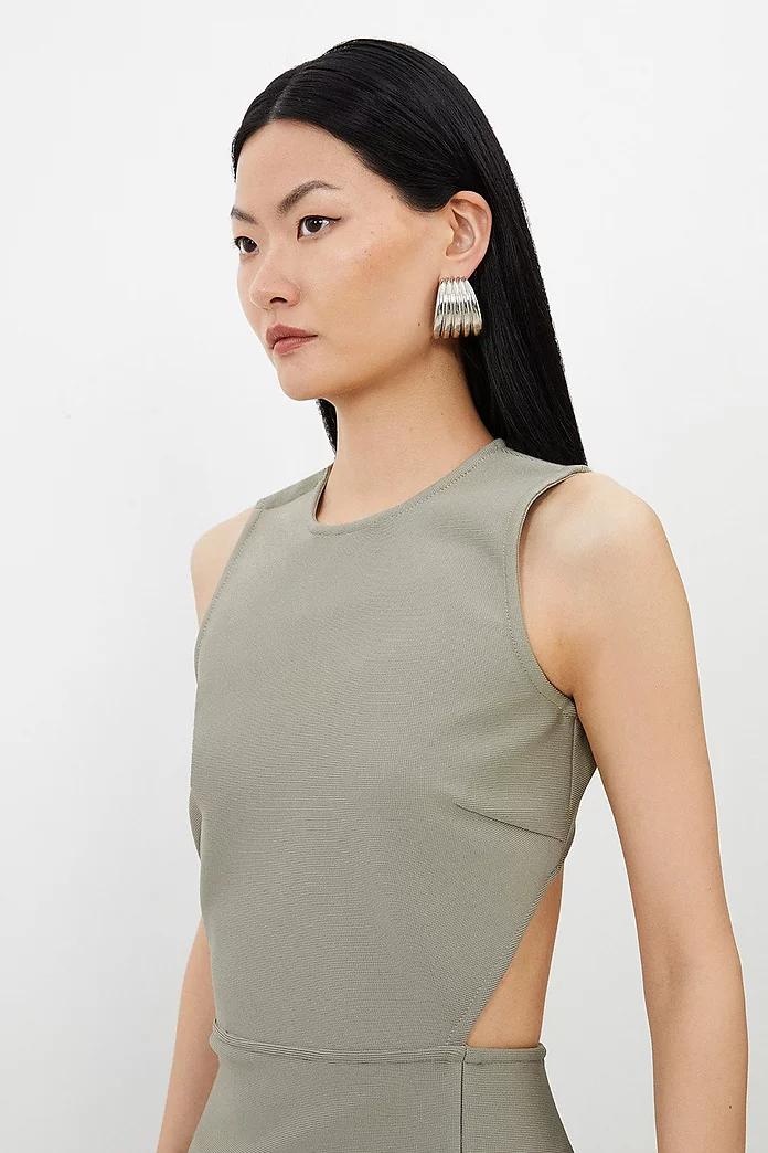 Figure Form Bandage Cut Out Detail Knit Mini Dress | Karen Figure Form Bandage Cut Out Detail Knit Mini Dress | Karen